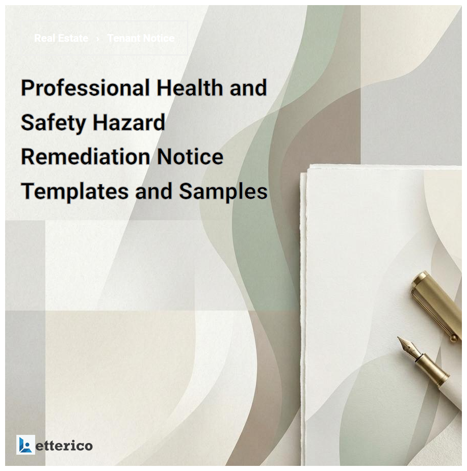 Professional Health and Safety Hazard Remediation Notice Templates and Samples