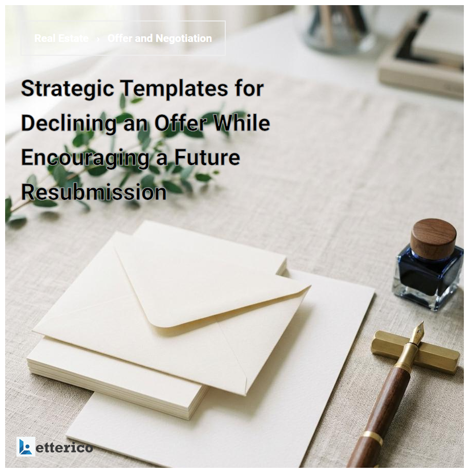Strategic Templates for Declining an Offer While Encouraging a Future Resubmission