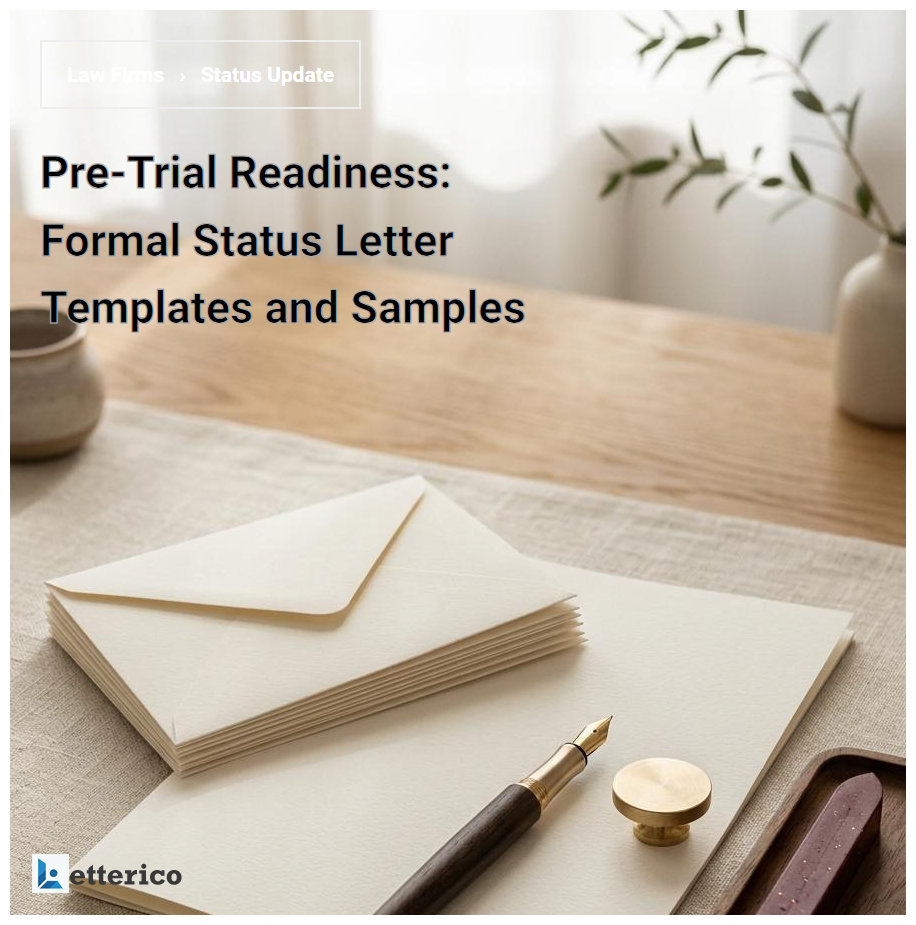 Pre-Trial Readiness: Formal Status Letter Templates and Samples