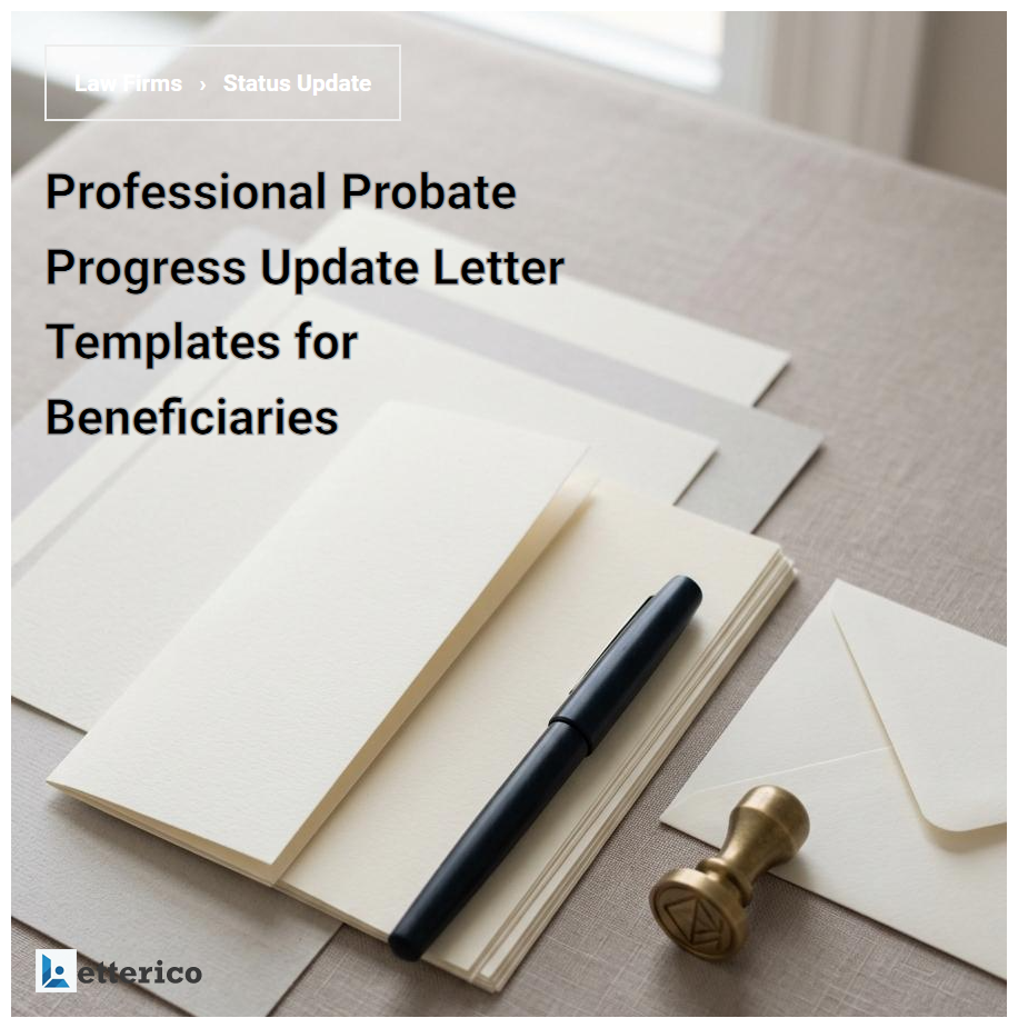 Professional Probate Progress Update Letter Templates for Beneficiaries
