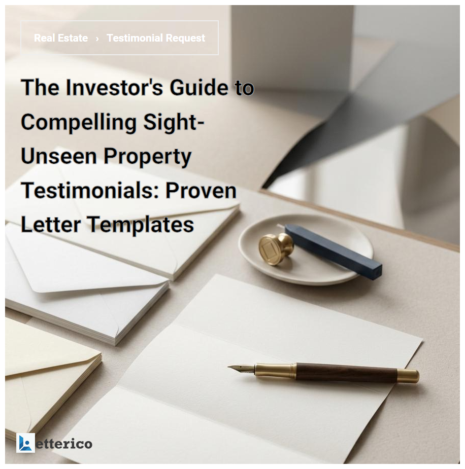 The Investor's Guide to Compelling Sight-Unseen Property Testimonials: Proven Letter Templates