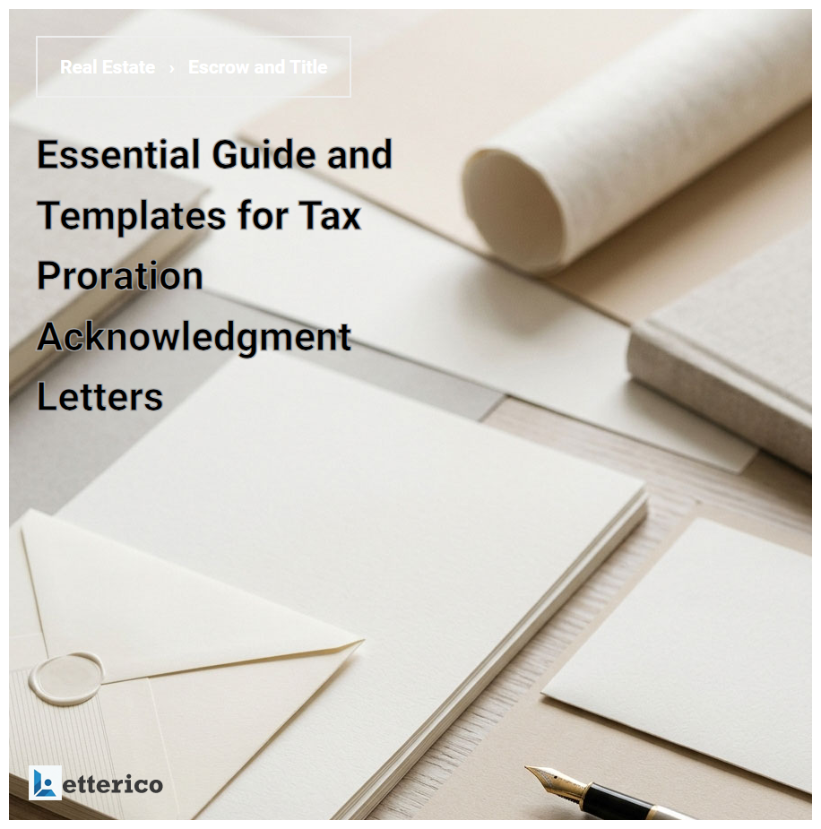 Essential Guide and Templates for Tax Proration Acknowledgment Letters