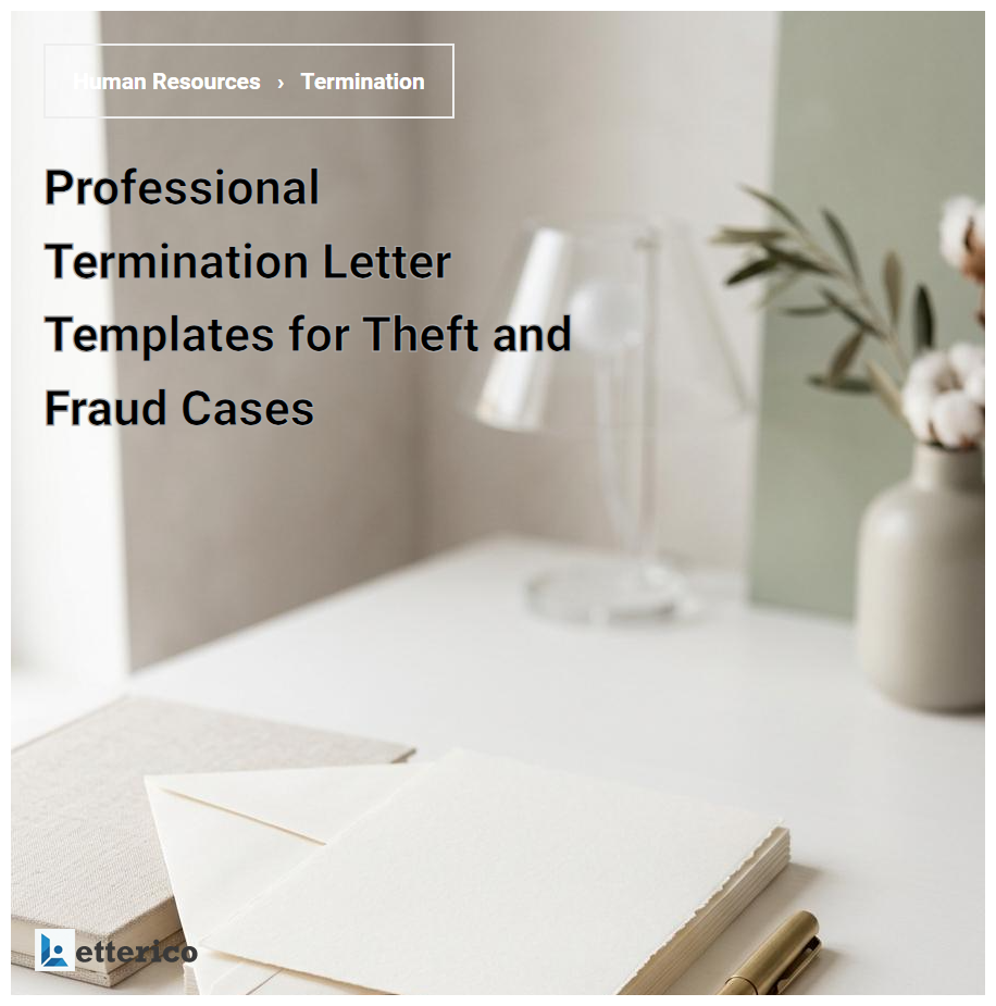 Professional Termination Letter Templates for Theft and Fraud Cases