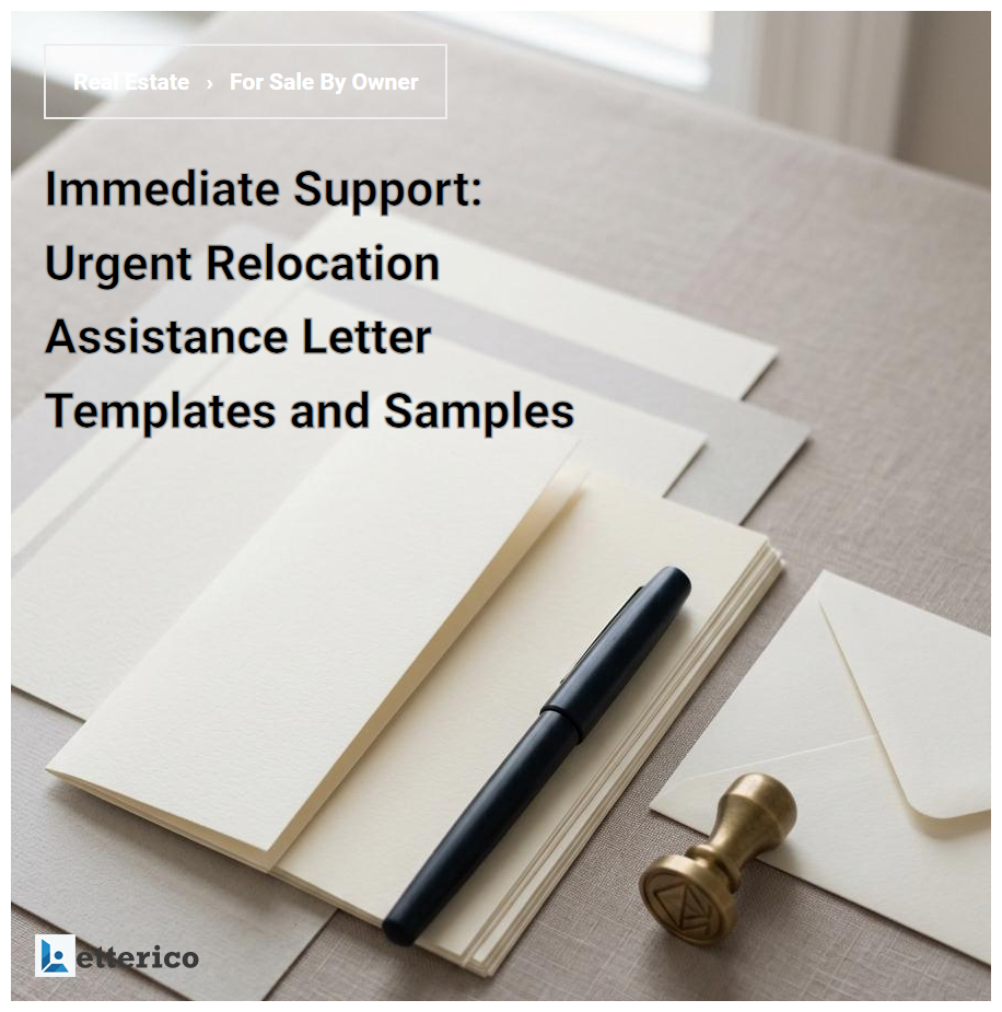Immediate Support: Urgent Relocation Assistance Letter Templates and Samples