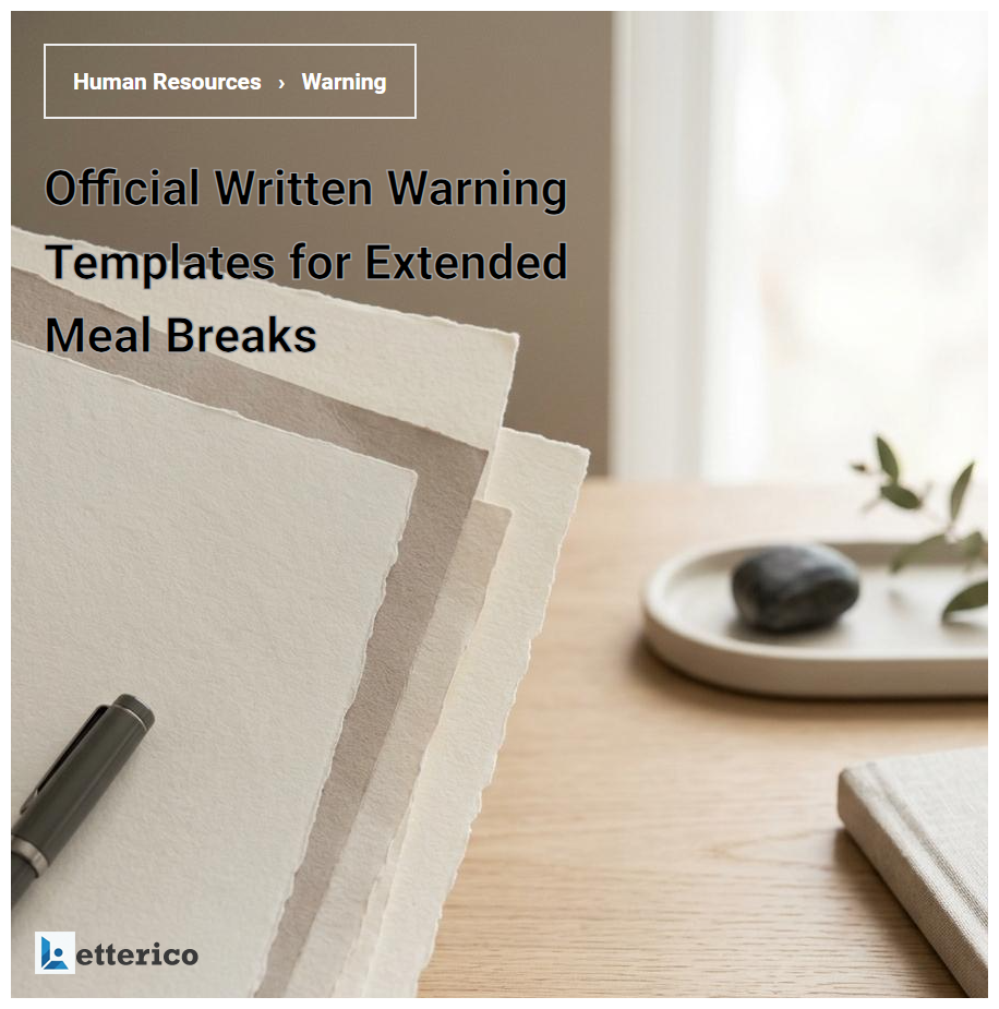 Official Written Warning Templates for Extended Meal Breaks