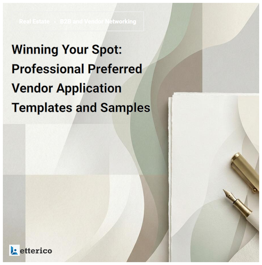 Winning Your Spot: Professional Preferred Vendor Application Templates and Samples