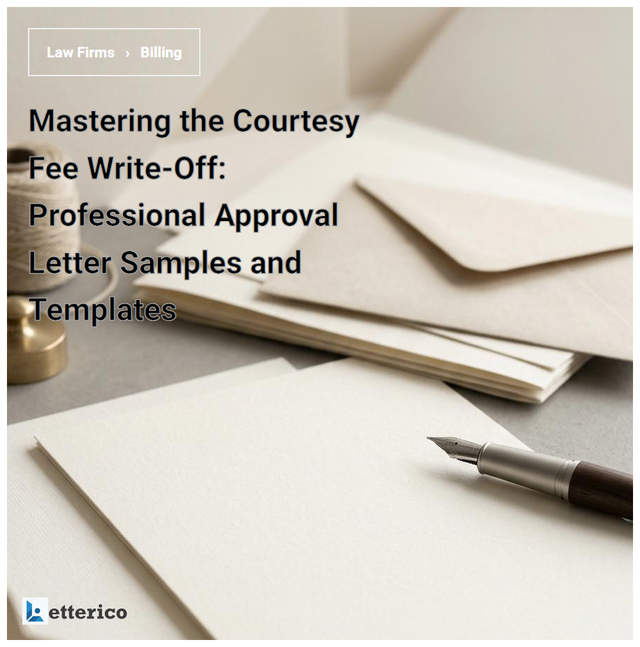 Mastering the Courtesy Fee Write-Off: Professional Approval Letter Samples and Templates