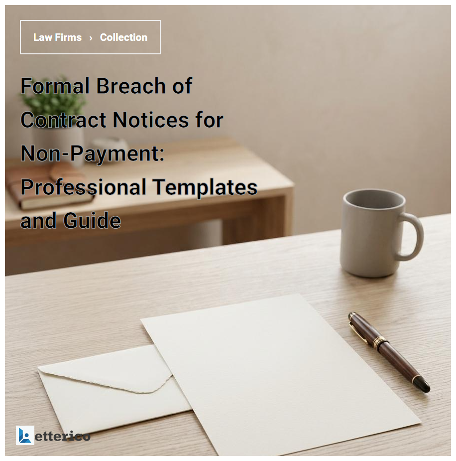 Formal Breach of Contract Notices for Non-Payment: Professional Templates and Guide