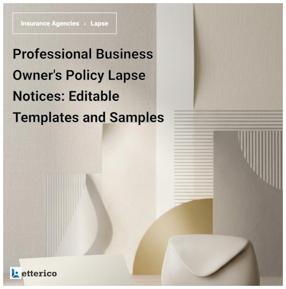 Professional Business Owner's Policy Lapse Notices: Editable Templates and Samples