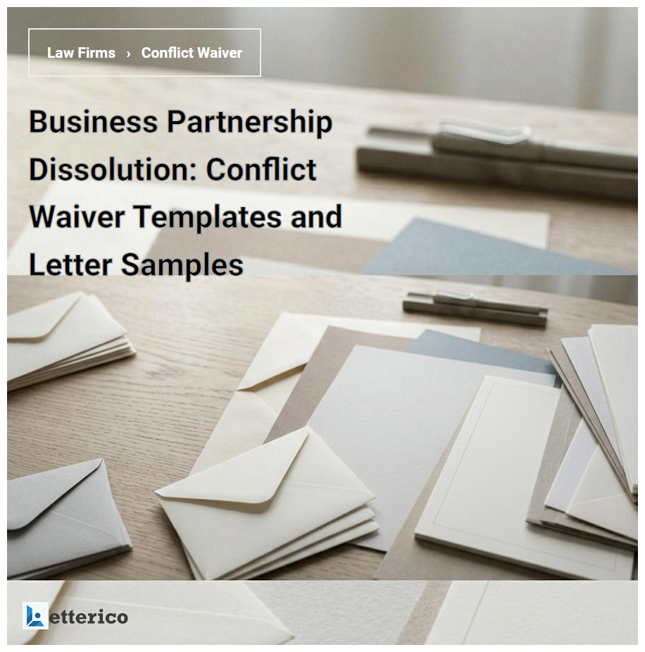 Business Partnership Dissolution: Conflict Waiver Templates and Letter Samples