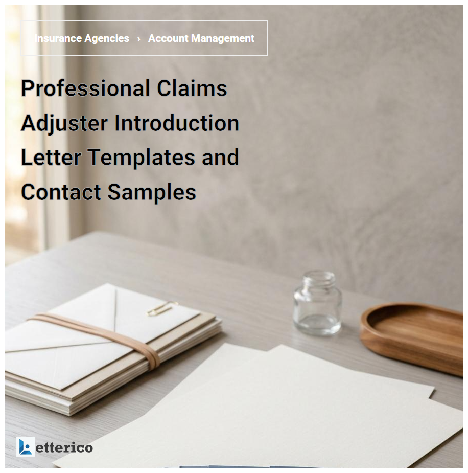 Professional Claims Adjuster Introduction Letter Templates and Contact Samples