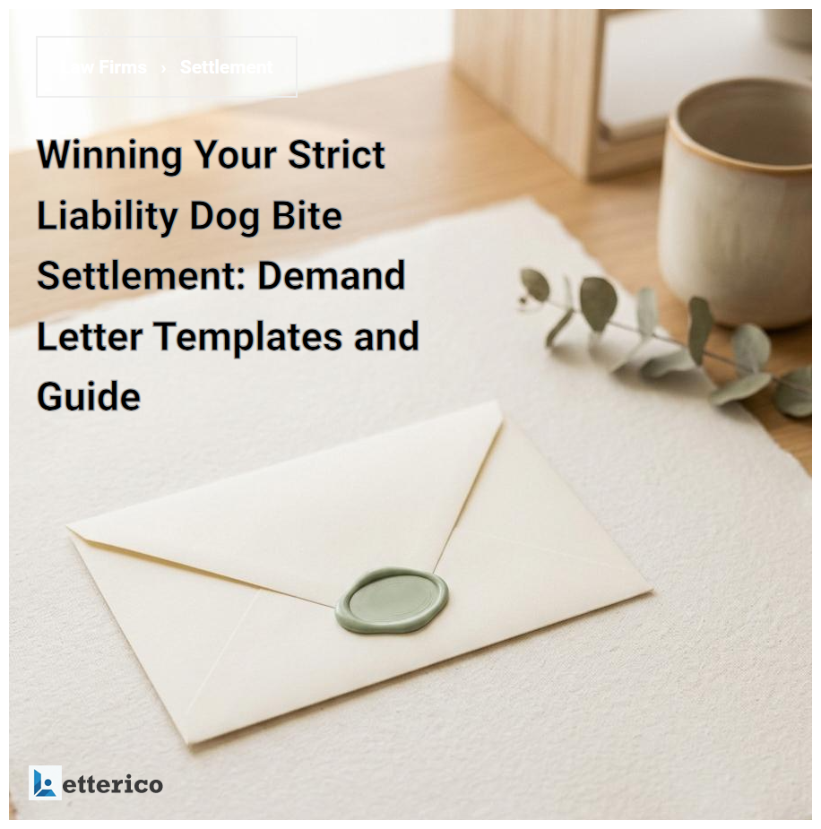 Winning Your Strict Liability Dog Bite Settlement: Demand Letter Templates and Guide