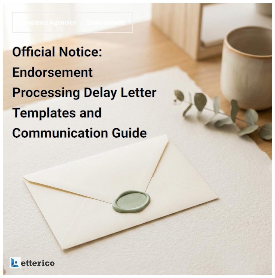 Official Notice: Endorsement Processing Delay Letter Templates and Communication Guide