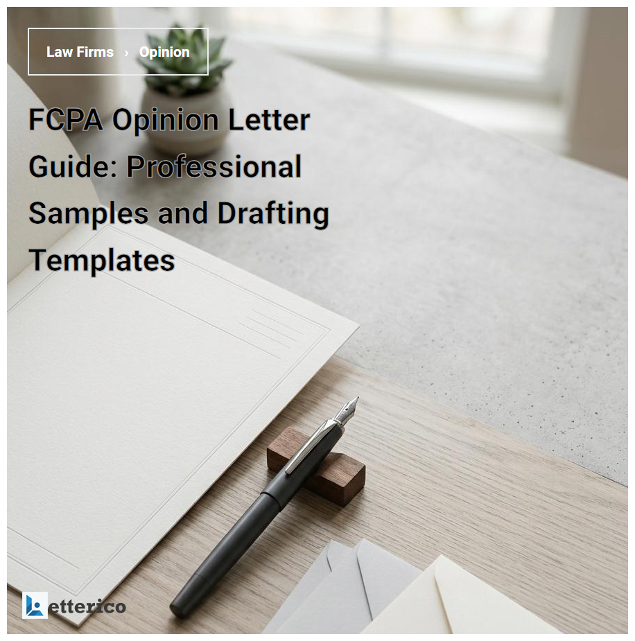 FCPA Opinion Letter Guide: Professional Samples and Drafting Templates
