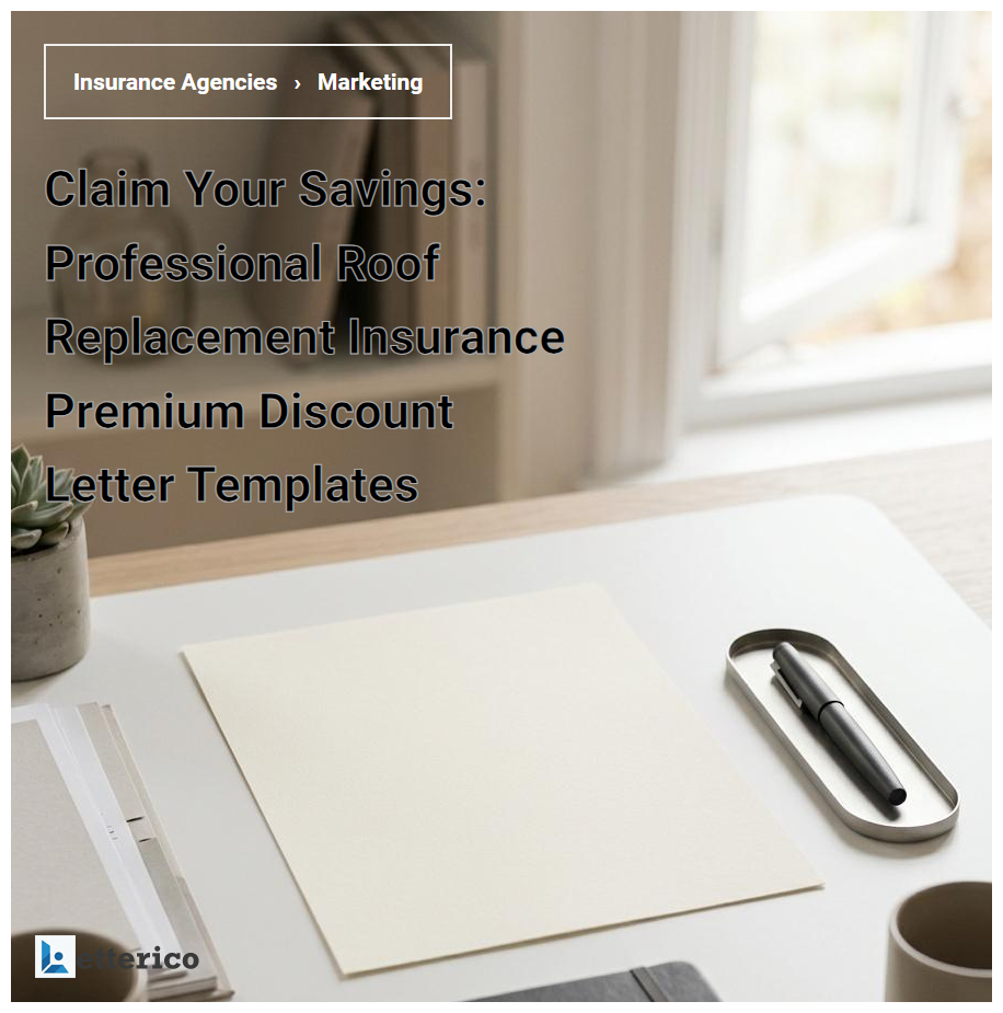 Claim Your Savings: Professional Roof Replacement Insurance Premium Discount Letter Templates