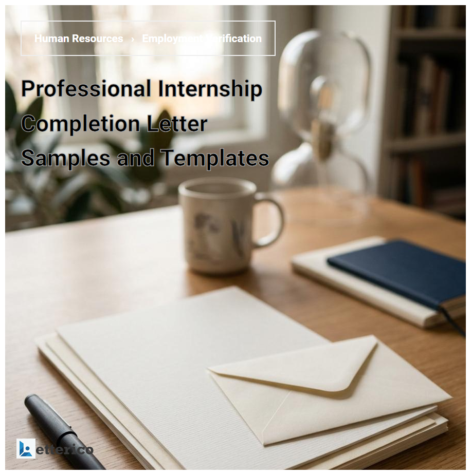 Professional Internship Completion Letter Samples and Templates