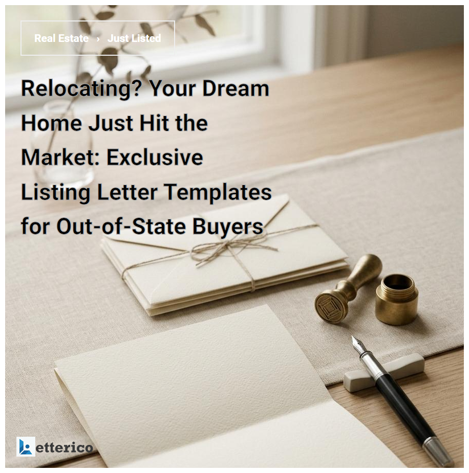 Relocating? Your Dream Home Just Hit the Market: Exclusive Listing Letter Templates for Out-of-State Buyers