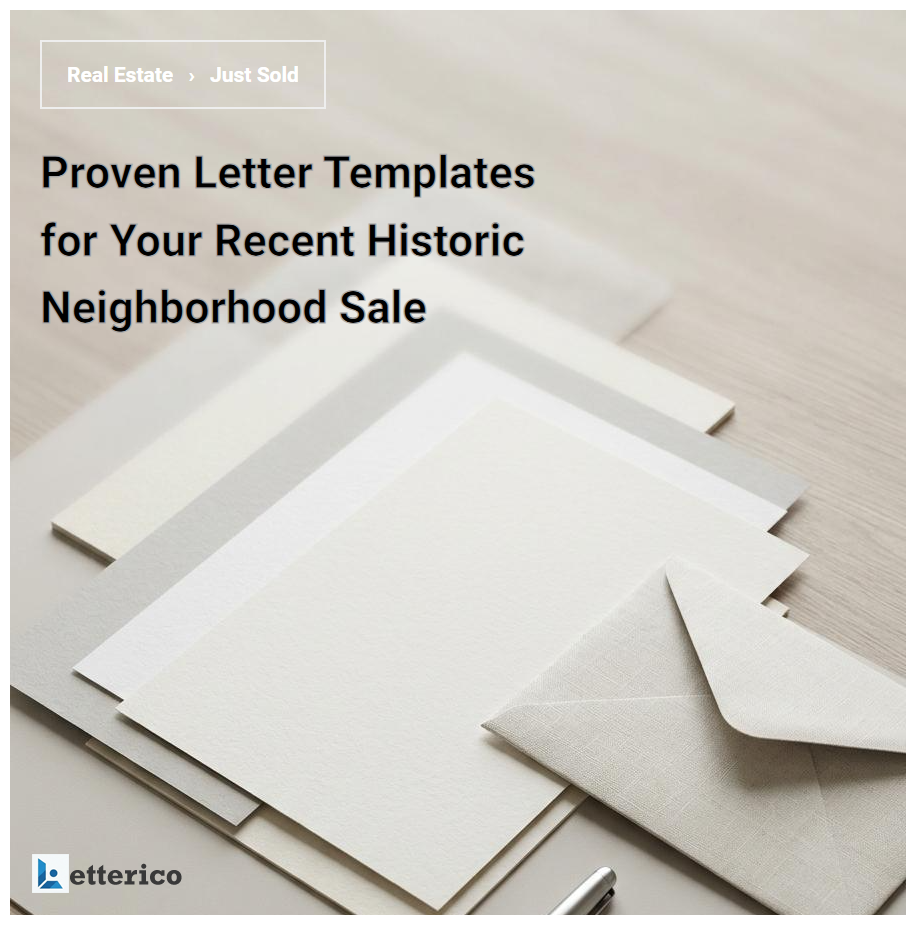 Proven Letter Templates for Your Recent Historic Neighborhood Sale