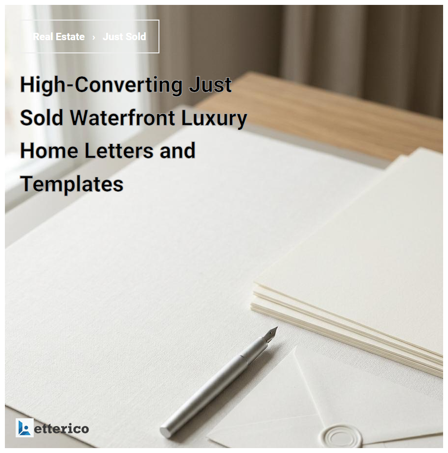 High-Converting Just Sold Waterfront Luxury Home Letters and Templates