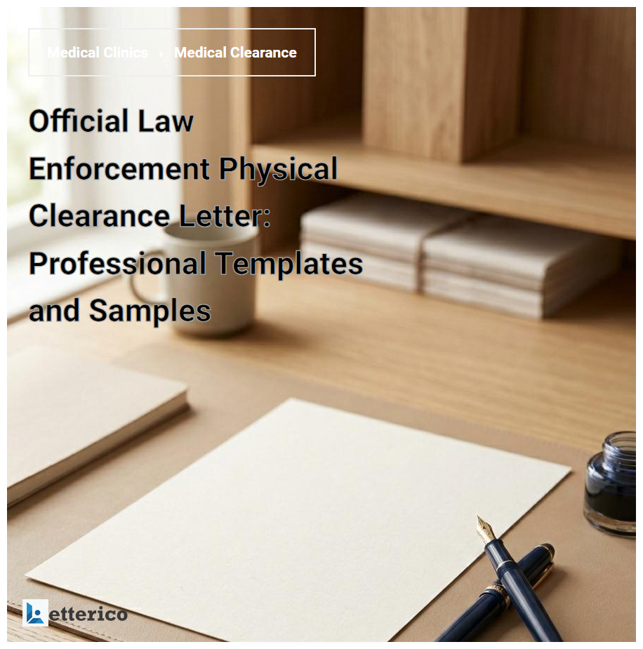 Official Law Enforcement Physical Clearance Letter: Professional Templates and Samples