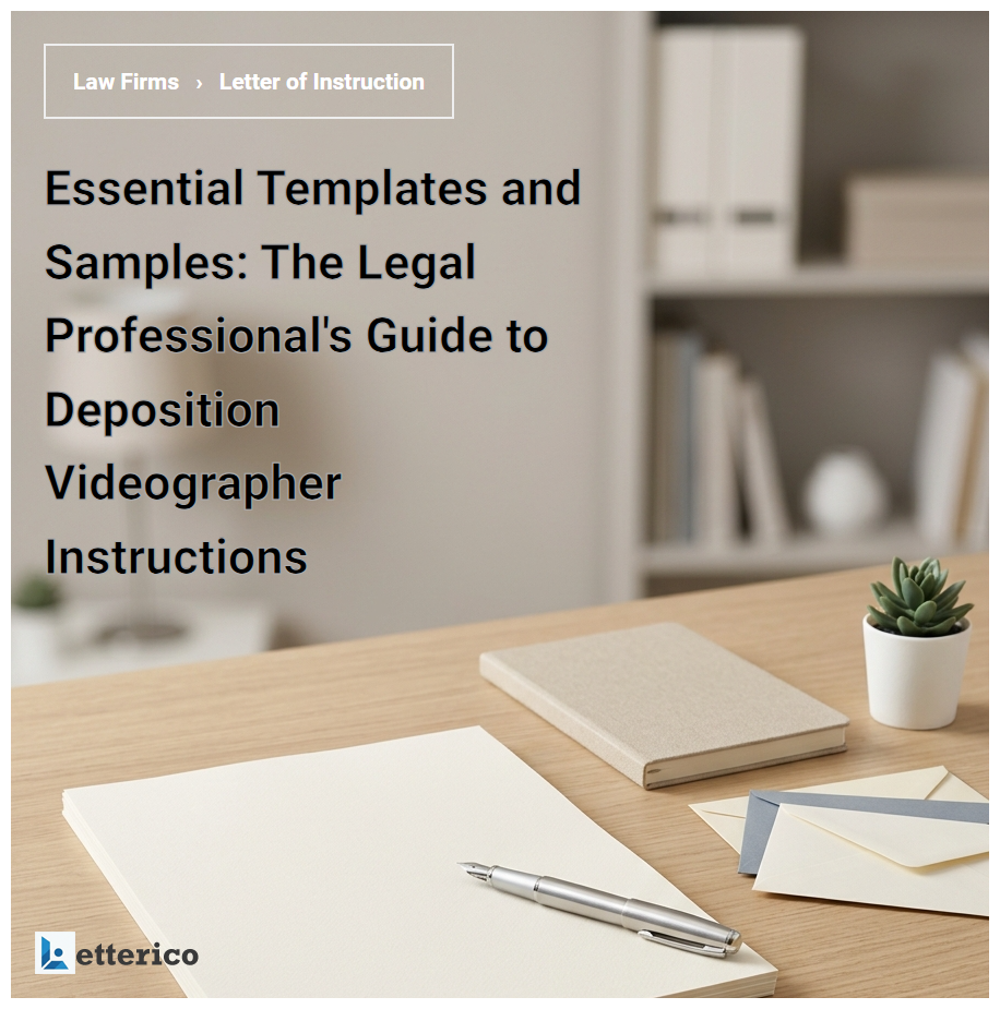 Essential Templates and Samples: The Legal Professional's Guide to Deposition Videographer Instructions