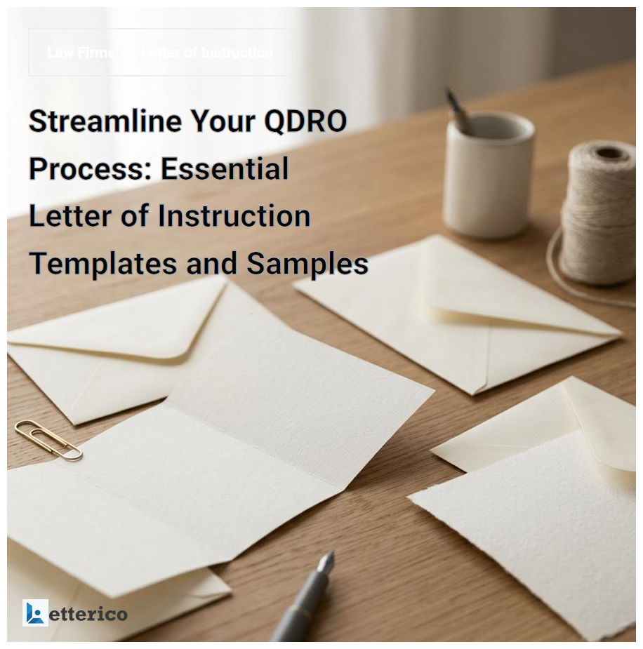 Streamline Your QDRO Process: Essential Letter of Instruction Templates and Samples