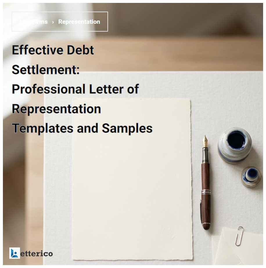 Effective Debt Settlement: Professional Letter of Representation Templates and Samples