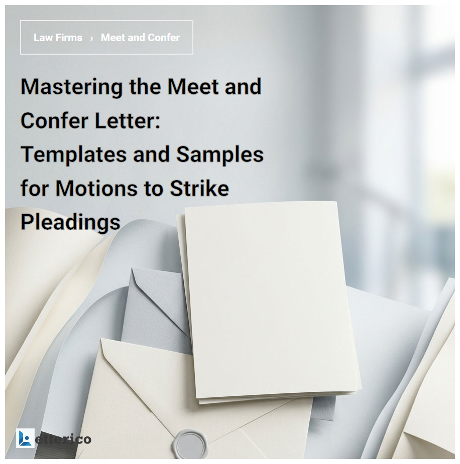 Mastering the Meet and Confer Letter: Templates and Samples for Motions to Strike Pleadings