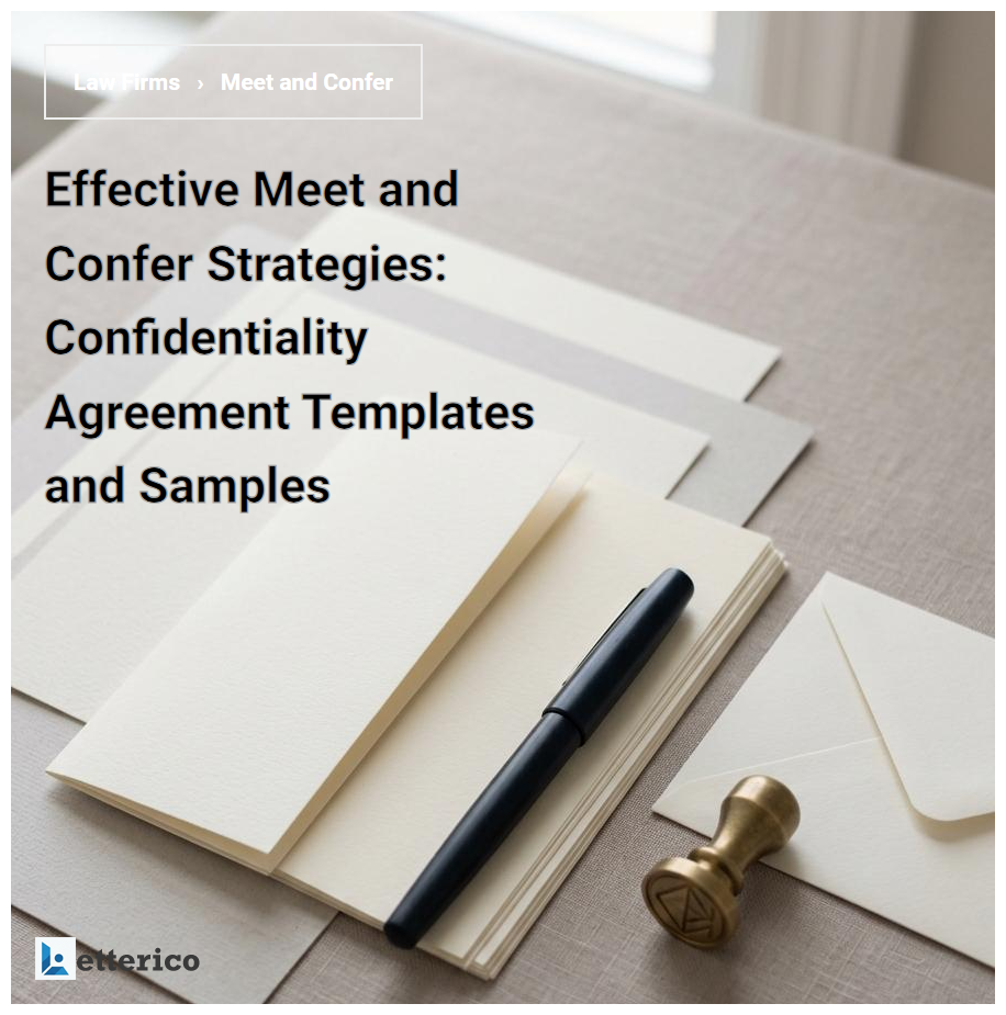 Effective Meet and Confer Strategies: Confidentiality Agreement Templates and Samples