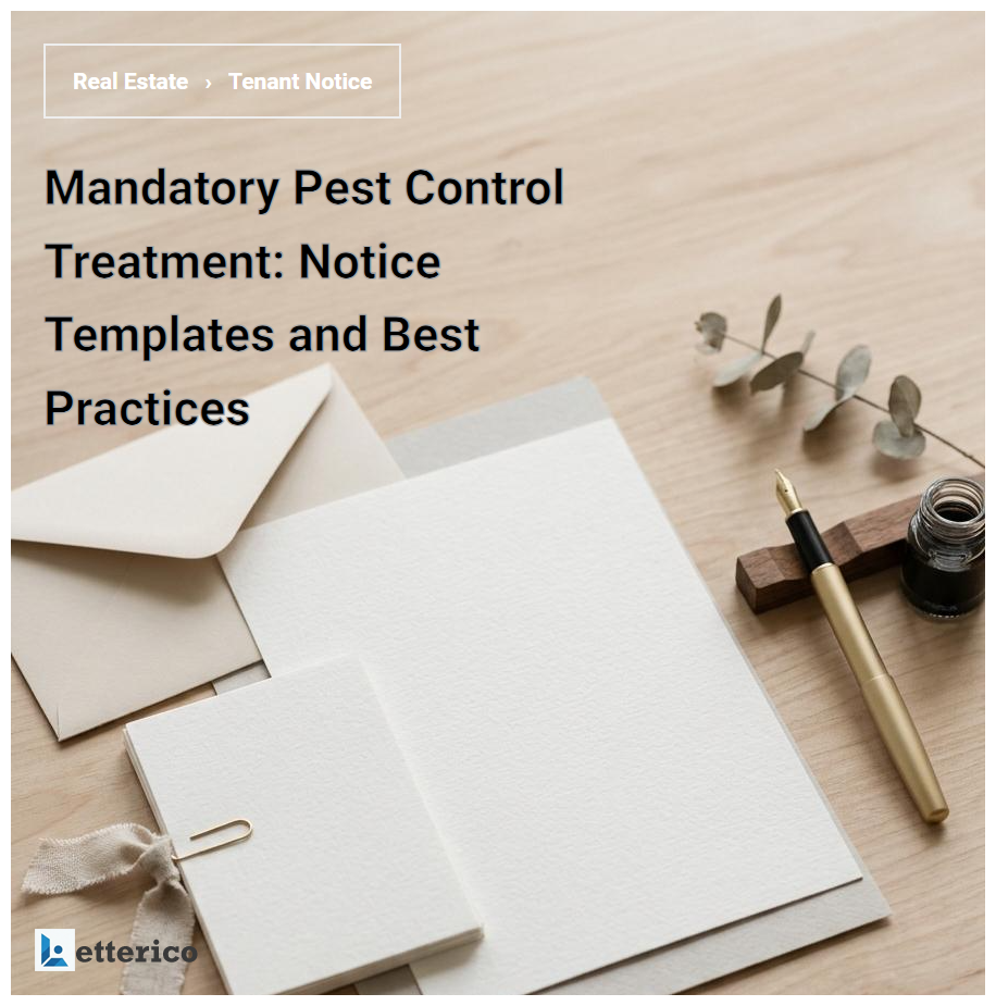 Mandatory Pest Control Treatment: Notice Templates and Best Practices