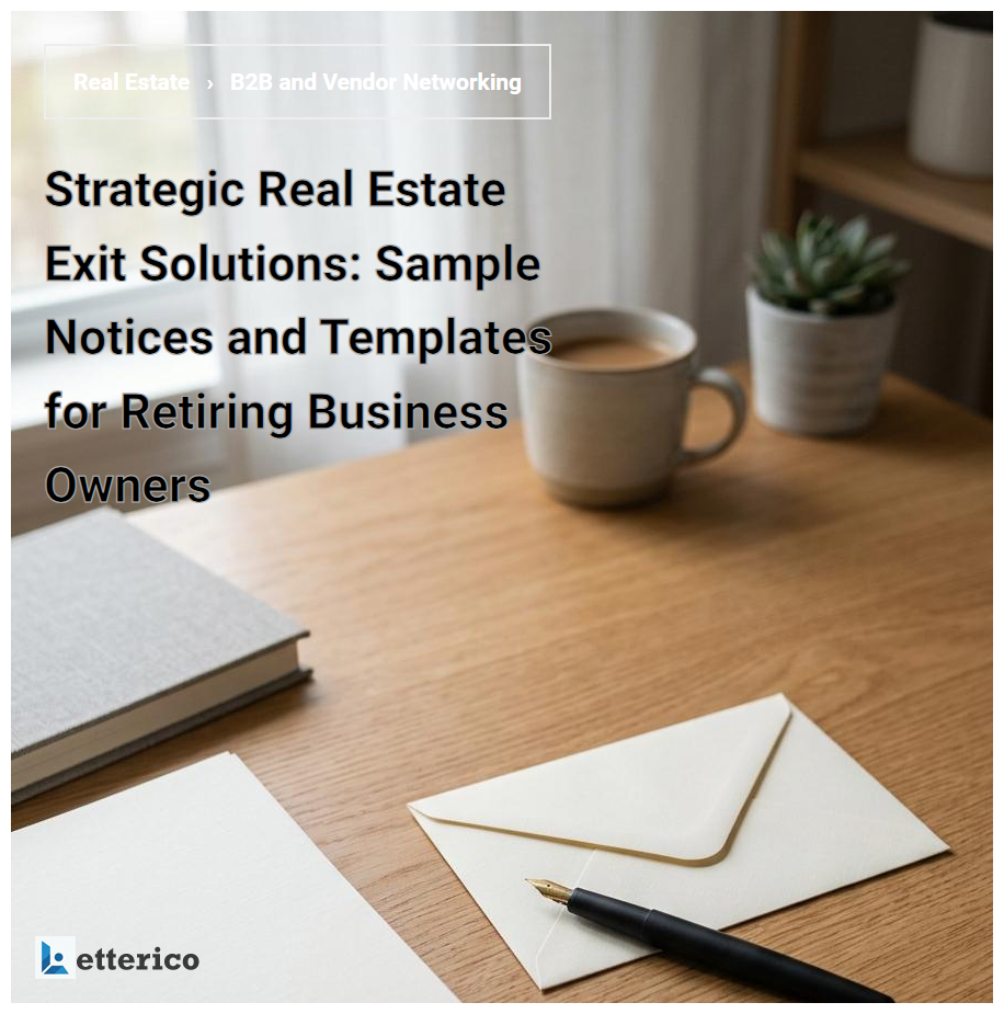 Strategic Real Estate Exit Solutions: Sample Notices and Templates for Retiring Business Owners