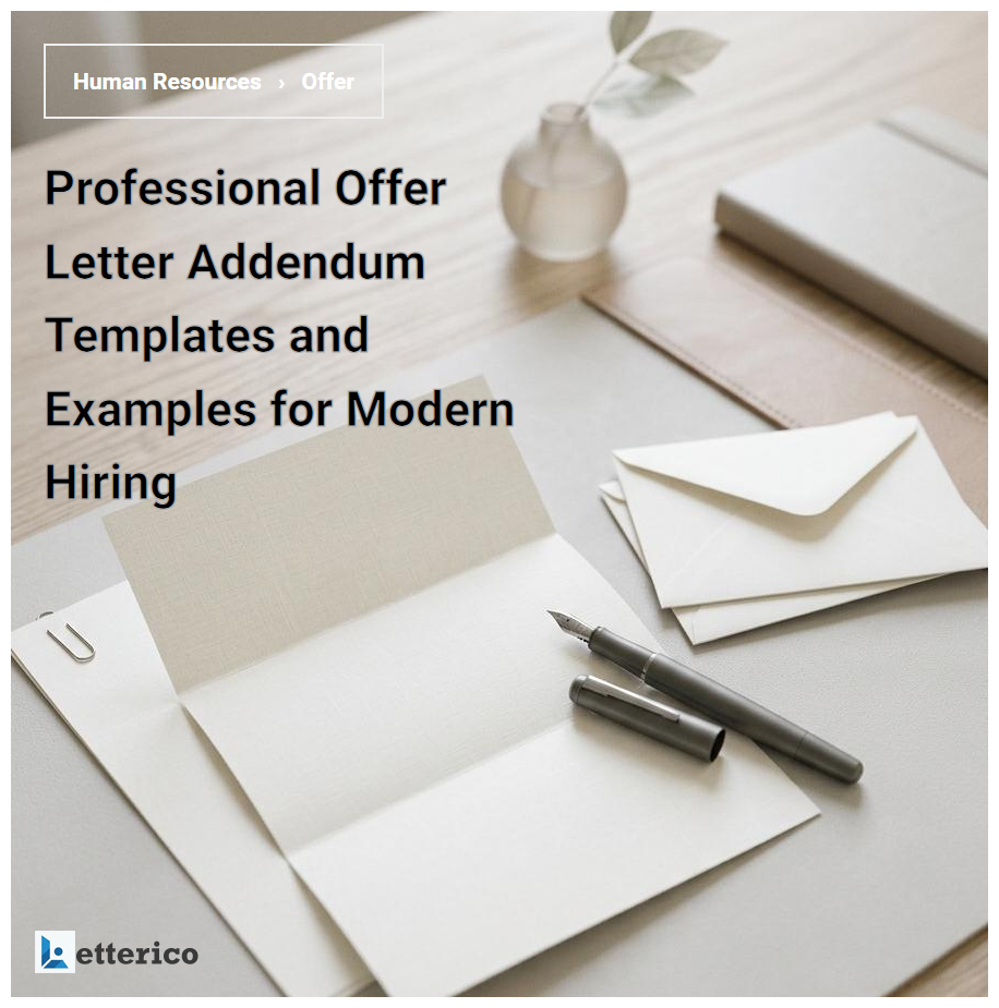 Professional Offer Letter Addendum Templates and Examples for Modern Hiring
