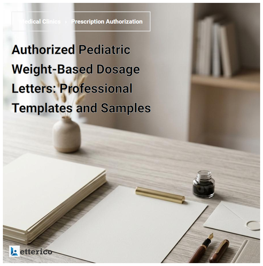 Authorized Pediatric Weight-Based Dosage Letters: Professional Templates and Samples
