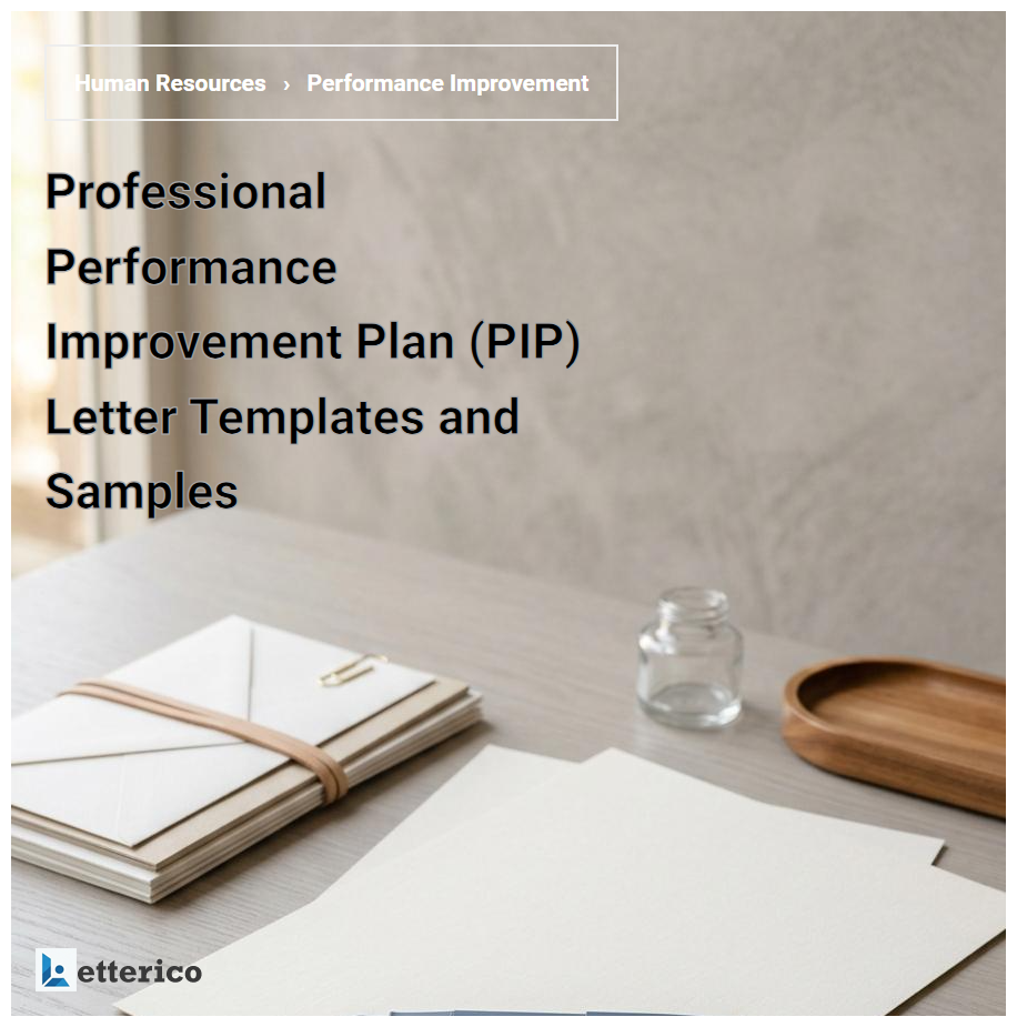 Professional Performance Improvement Plan (PIP) Letter Templates and Samples