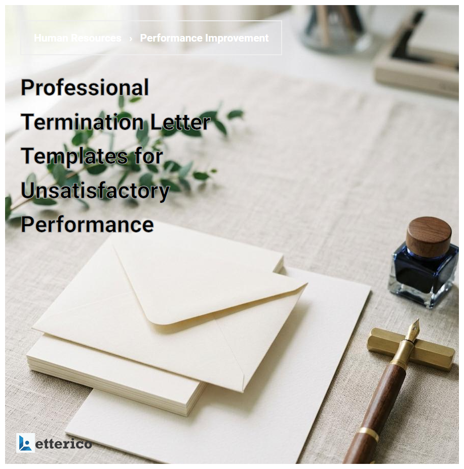 Professional Termination Letter Templates for Unsatisfactory Performance