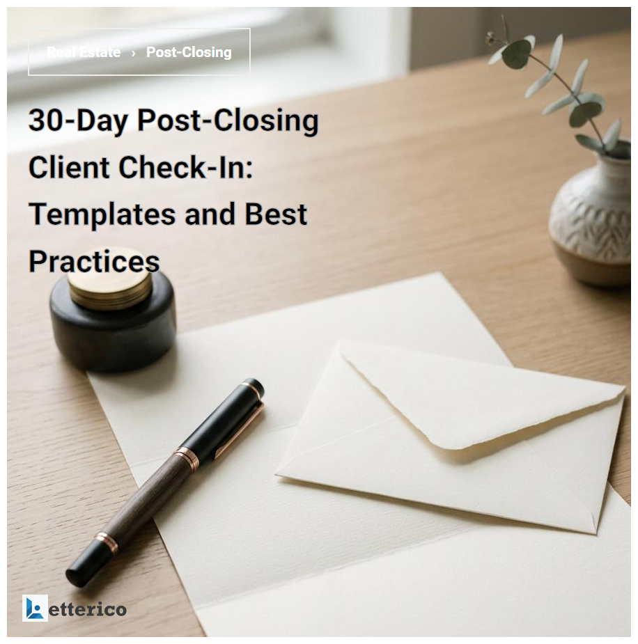 30-Day Post-Closing Client Check-In: Templates and Best Practices