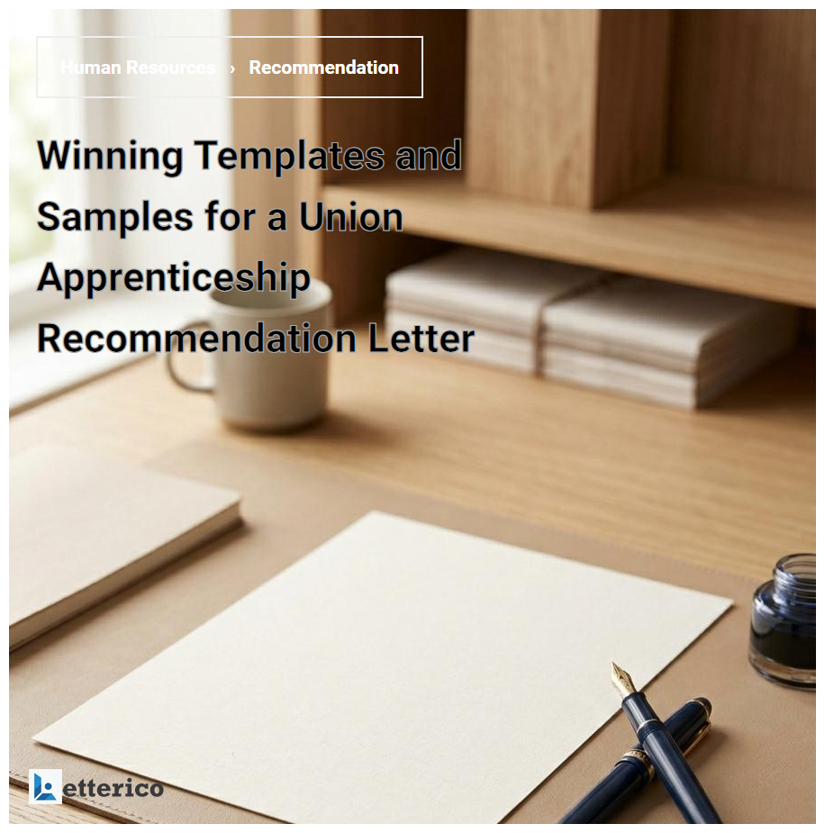 Winning Templates and Samples for a Union Apprenticeship Recommendation Letter