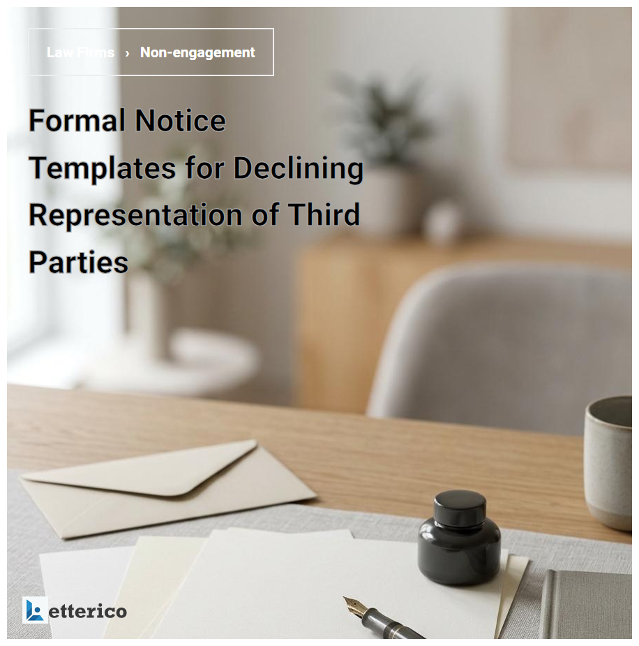 Formal Notice Templates for Declining Representation of Third Parties