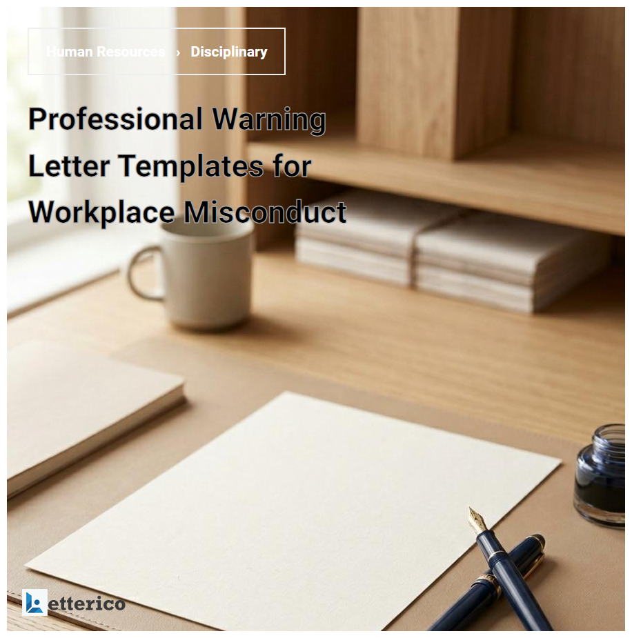 Professional Warning Letter Templates for Workplace Misconduct