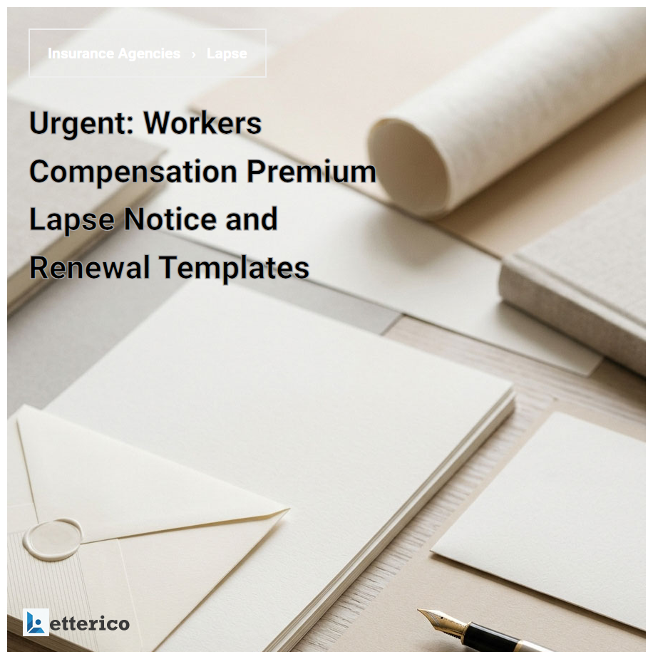 Urgent: Workers Compensation Premium Lapse Notice and Renewal Templates