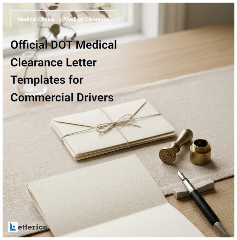 Official DOT Medical Clearance Letter Templates for Commercial Drivers
