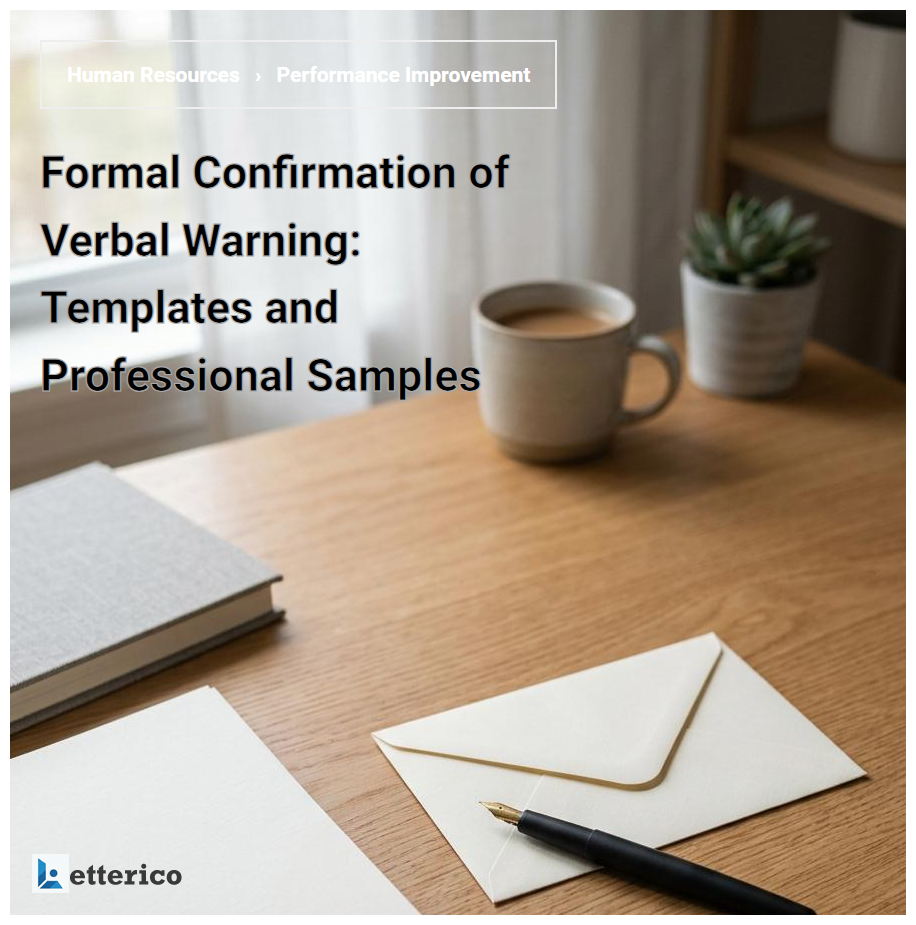 Formal Confirmation of Verbal Warning: Templates and Professional Samples
