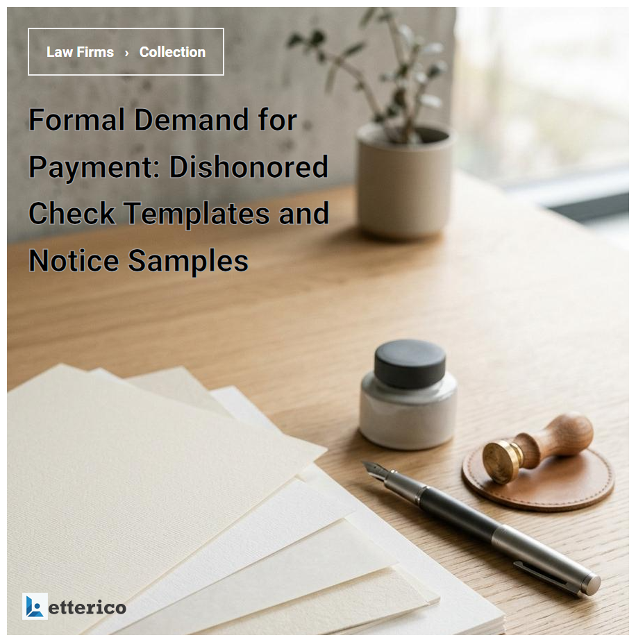 Formal Demand for Payment: Dishonored Check Templates and Notice Samples
