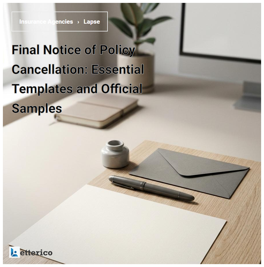 Final Notice of Policy Cancellation: Essential Templates and Official Samples