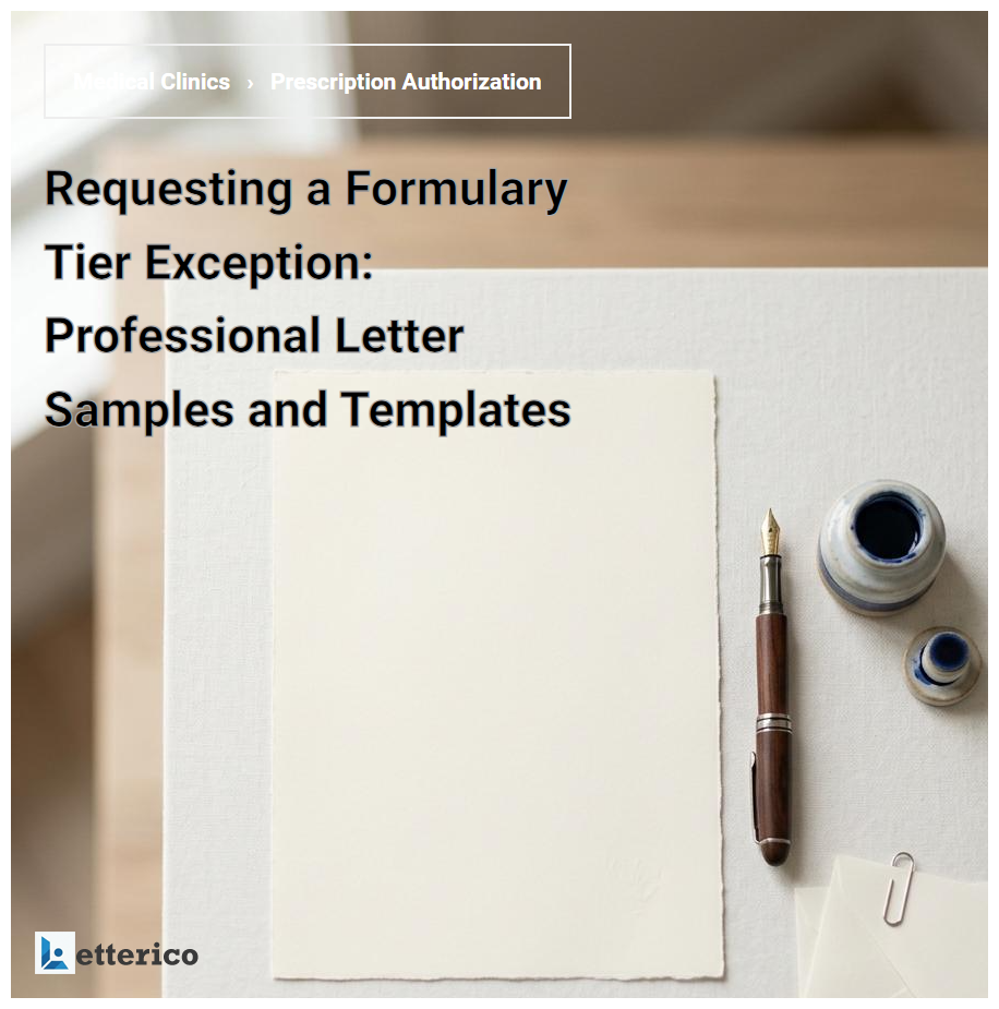 Requesting a Formulary Tier Exception: Professional Letter Samples and Templates