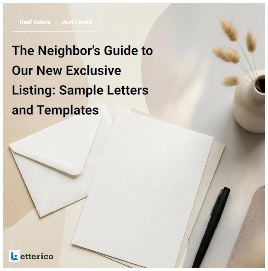 The Neighbor's Guide to Our New Exclusive Listing: Sample Letters and Templates
