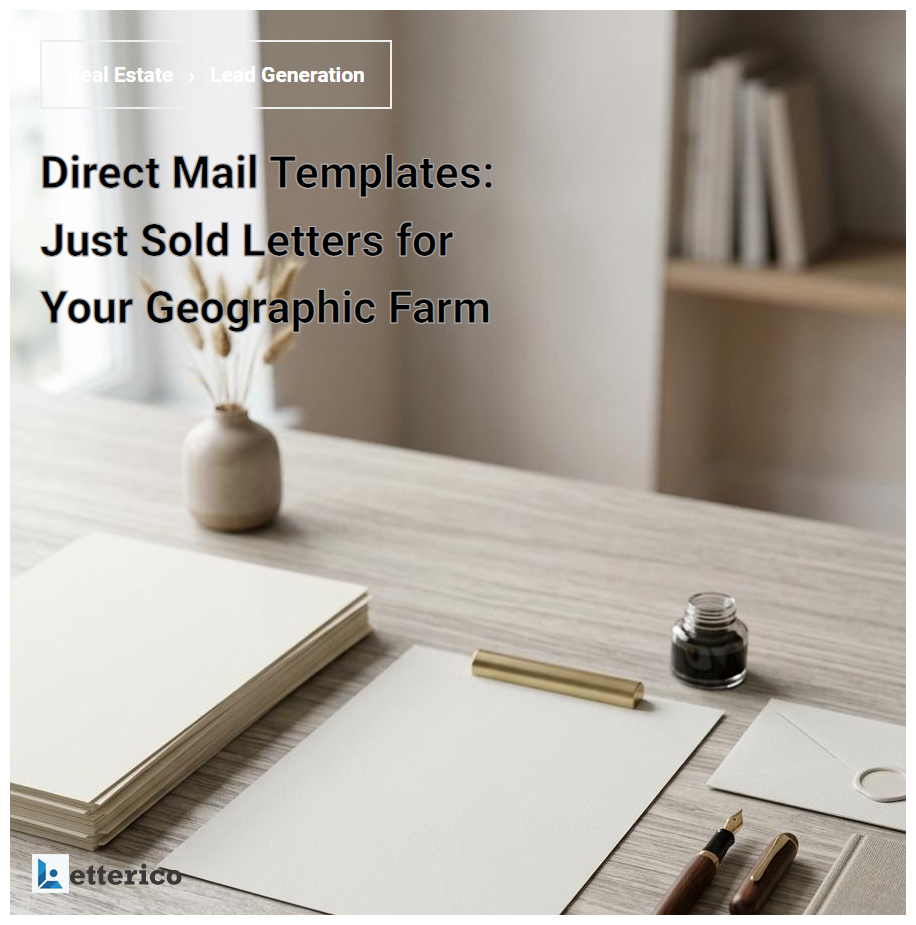 Direct Mail Templates: Just Sold Letters for Your Geographic Farm