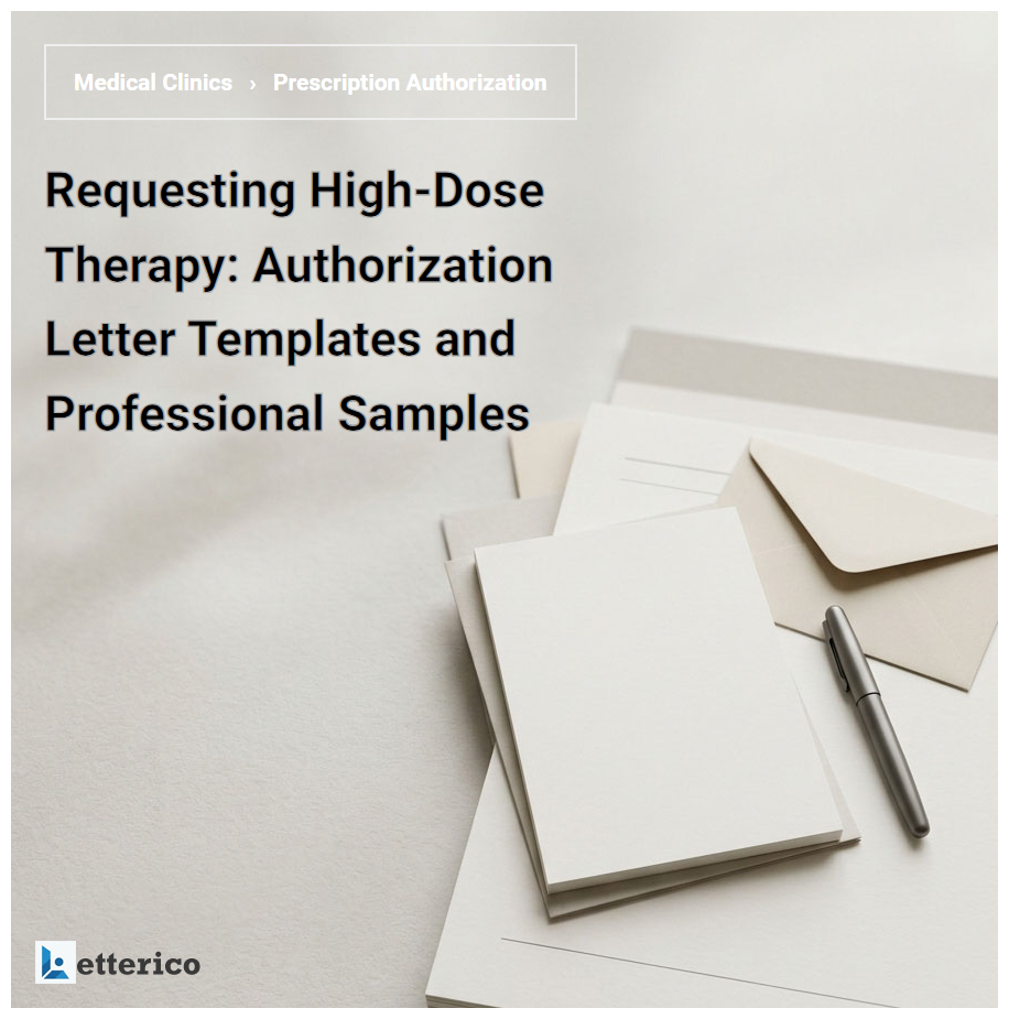 Requesting High-Dose Therapy: Authorization Letter Templates and Professional Samples