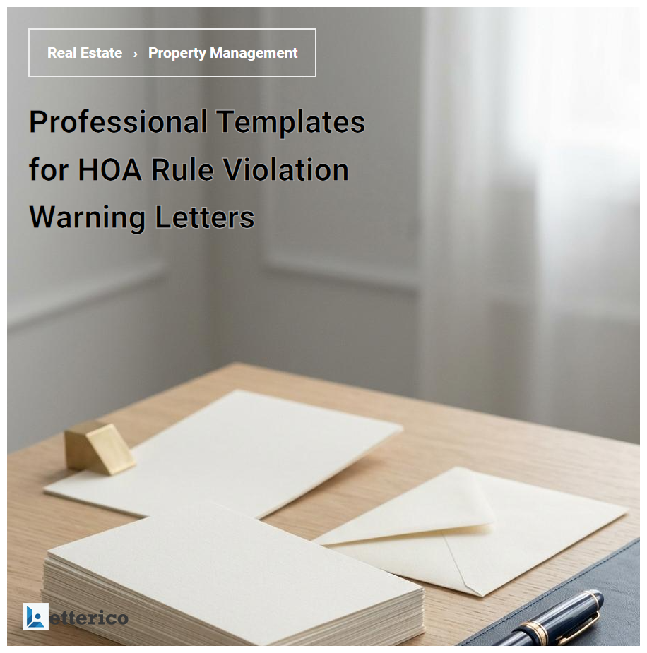 Professional Templates for HOA Rule Violation Warning Letters