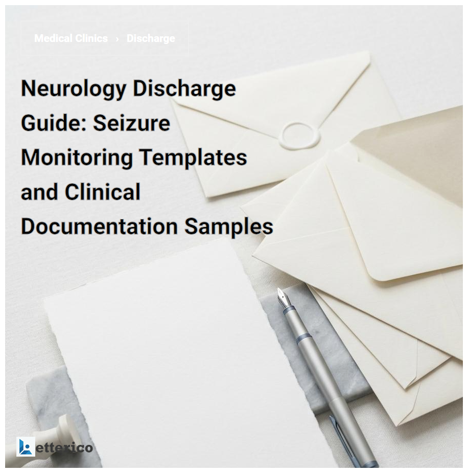 Neurology Discharge Guide: Seizure Monitoring Templates and Clinical Documentation Samples